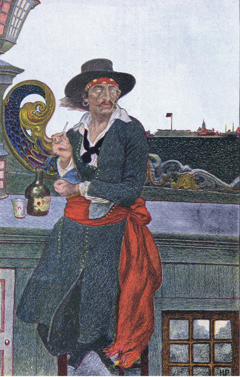 Kidd az Adventure Galley fedélzetén, a Harper & Bros által kiadott Howard Pyles Book of Pirates című könyvéből, 1921 alkotó: Howard Pyle