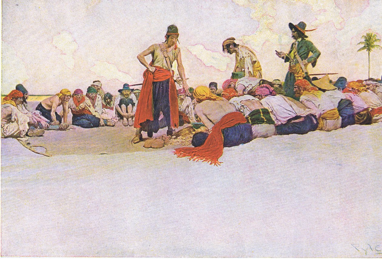 Így a kincset felosztották Howard Pyles kalózok könyvéből, amelyet a Harper & Bros adott ki, 1921 alkotó: Howard Pyle