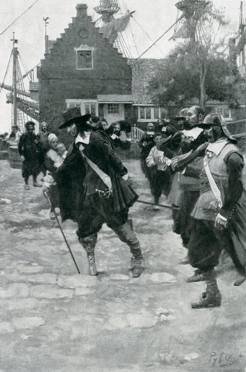 Stuyvesant érkezése Új-Amszterdamba, Illusztráció Woodrow Wilson 