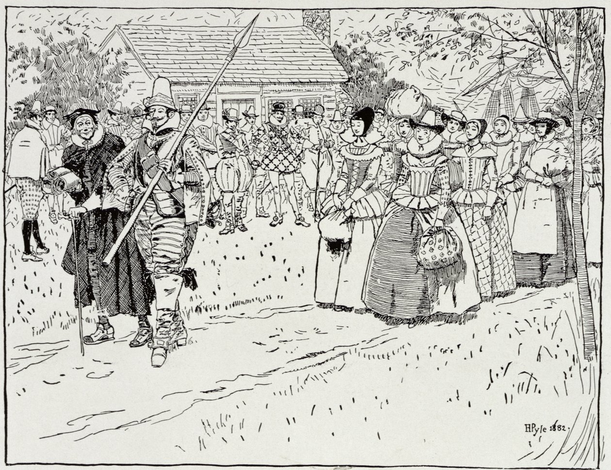 A fiatal nők érkezése Jamestownba, 1621, a Harper