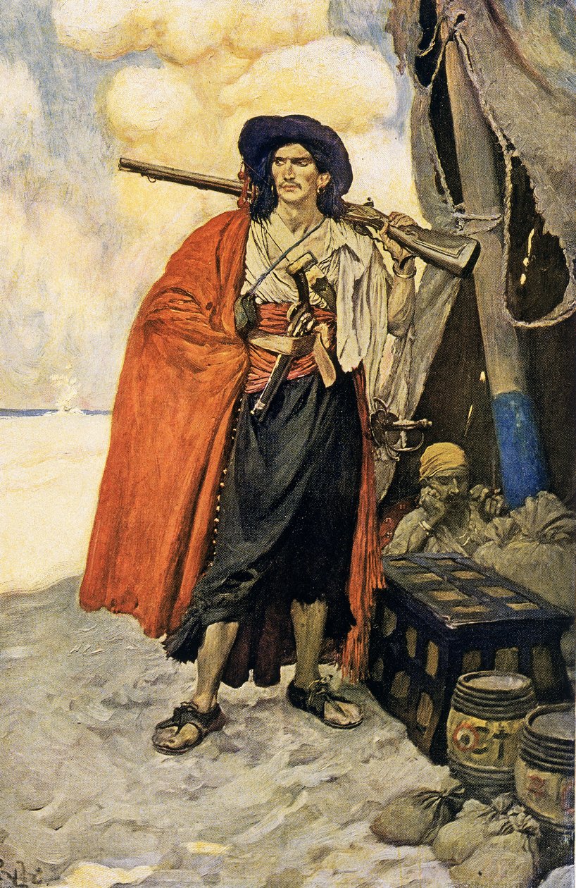 A kalóz egy festői társ volt, 20. század eleje (könyvillusztráció) alkotó: Howard Pyle