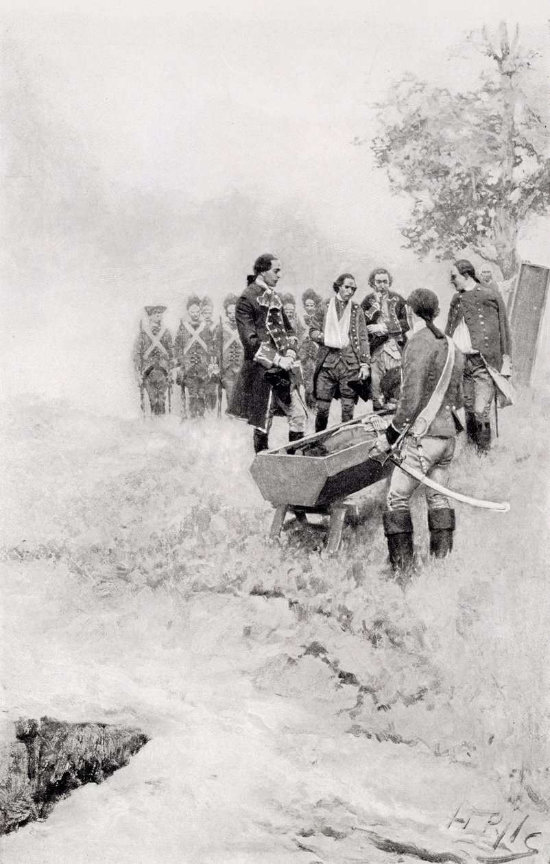 The Burial of Braddock, illusztráció: "Washington ezredes", Woodrow Wilson, pub. a Harper