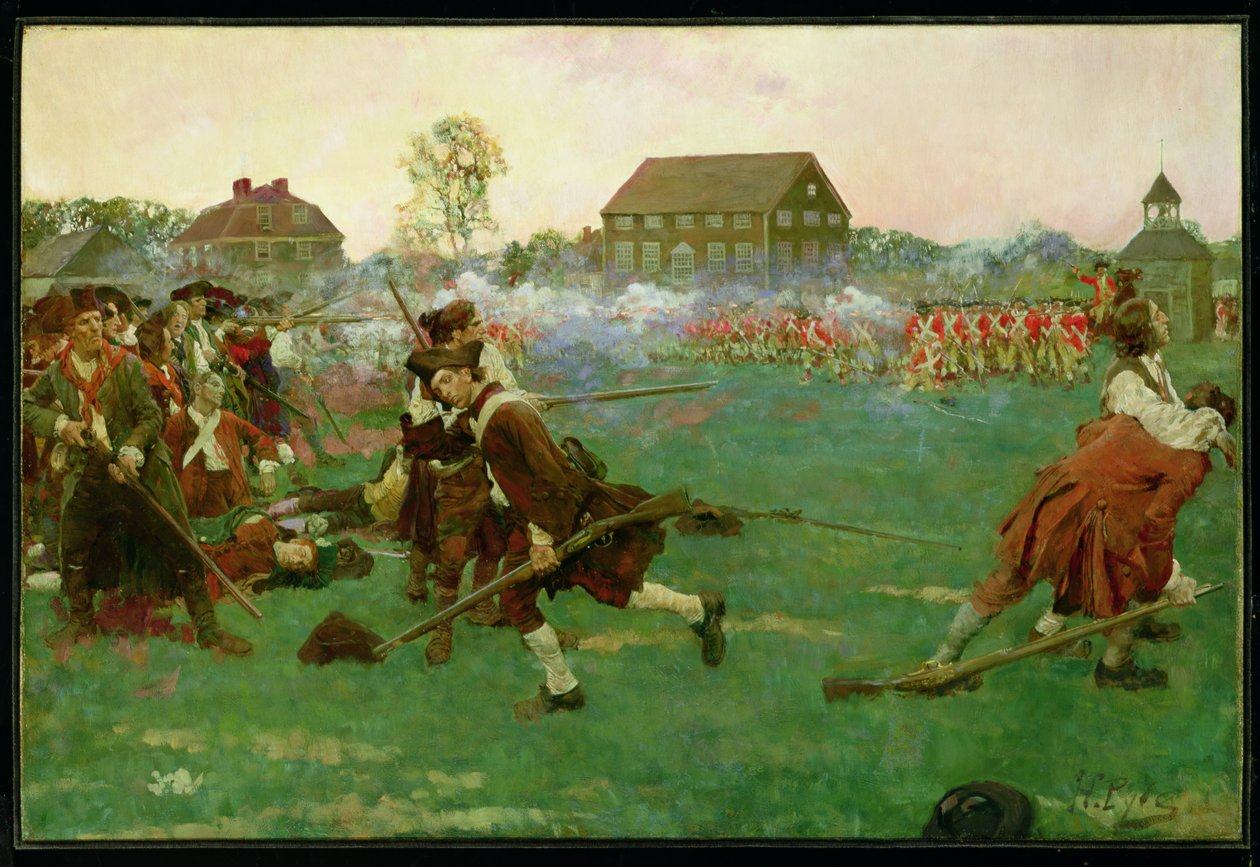 A harc a Lexington Commonon, április 19 alkotó: Howard Pyle