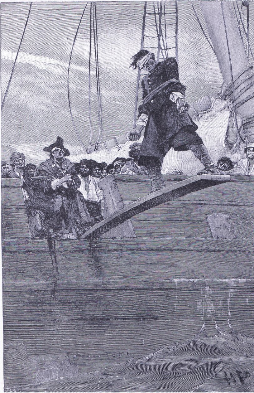 Walking the plank, Howard Pyles Book of Pirates című könyvéből, amelyet a Harper & Bros adott ki, 1921 alkotó: Howard Pyle