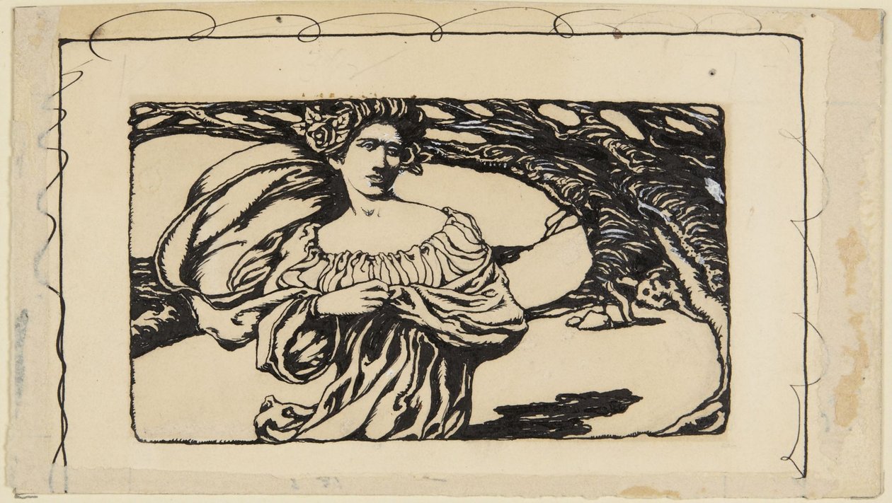 Nő és fa, illusztráció Horatiushoz alkotó: Howard Pyle