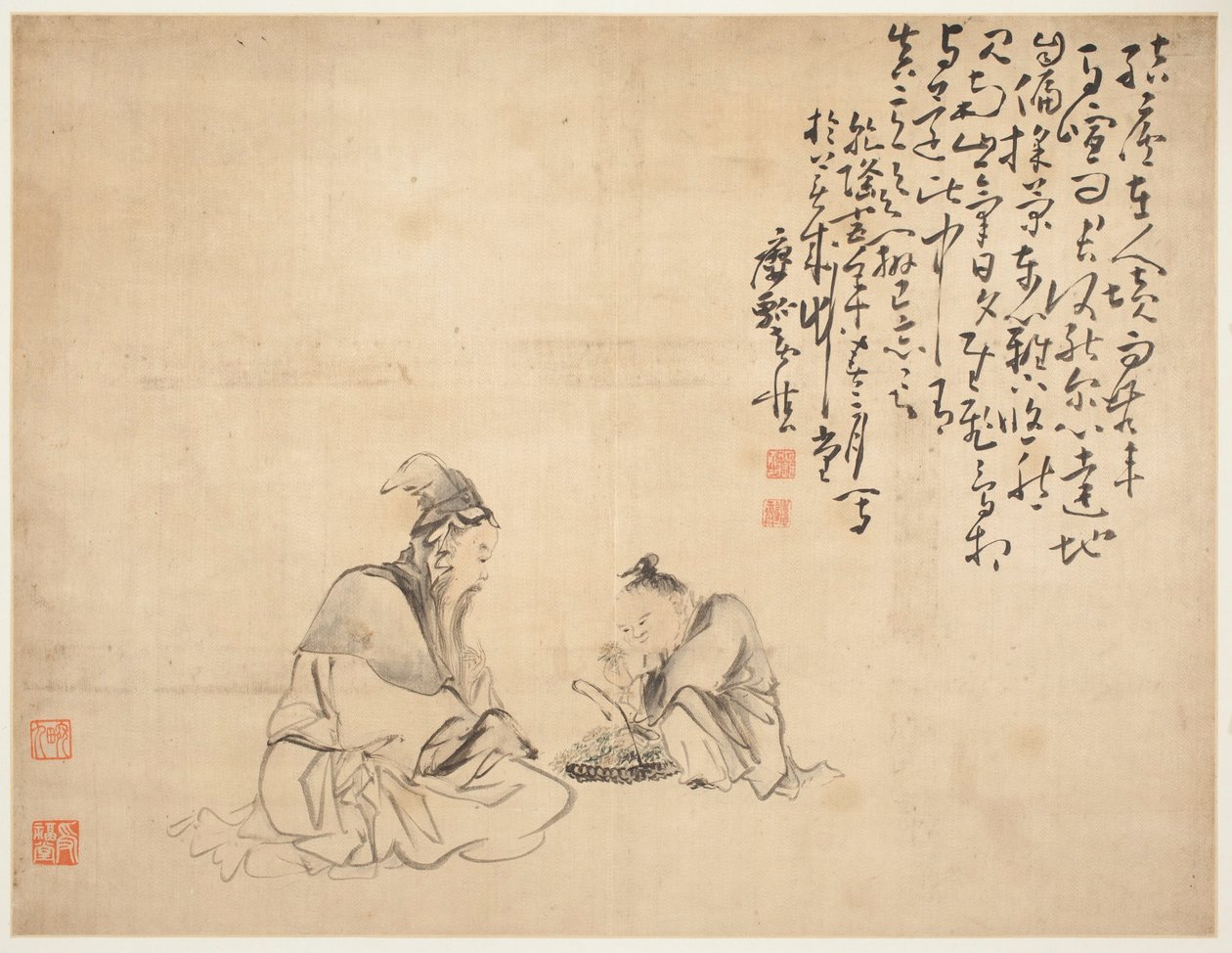 Tájak és alakok: Figurák alkotó: Huang Shen