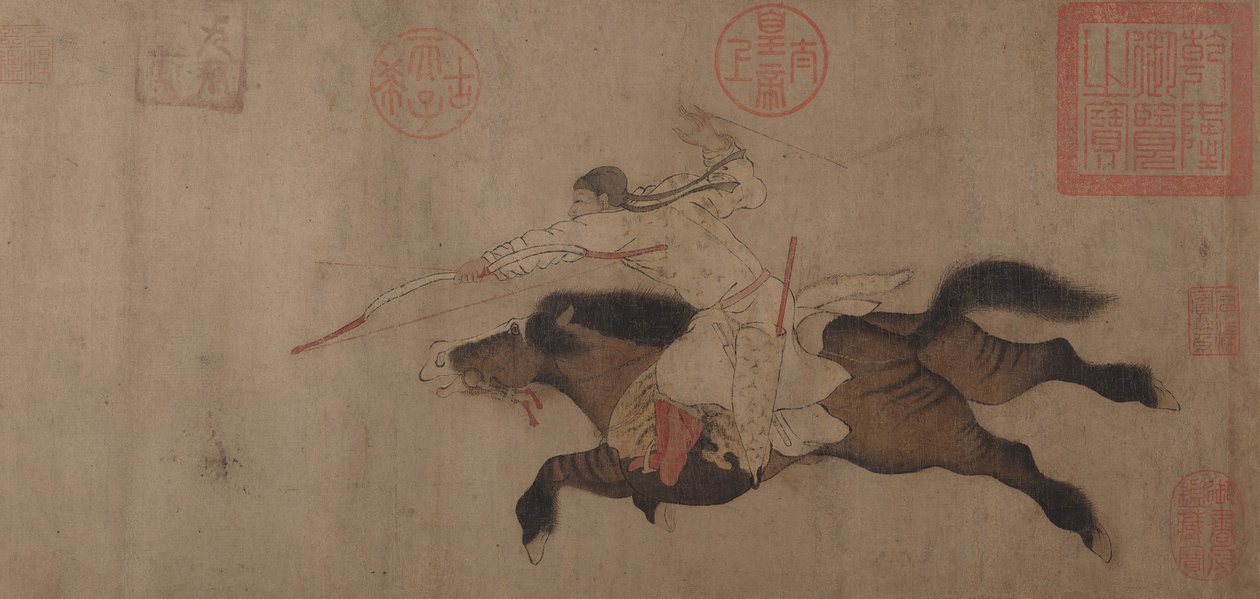 Szarvasvadászat. alkotó: Huang Zongdao