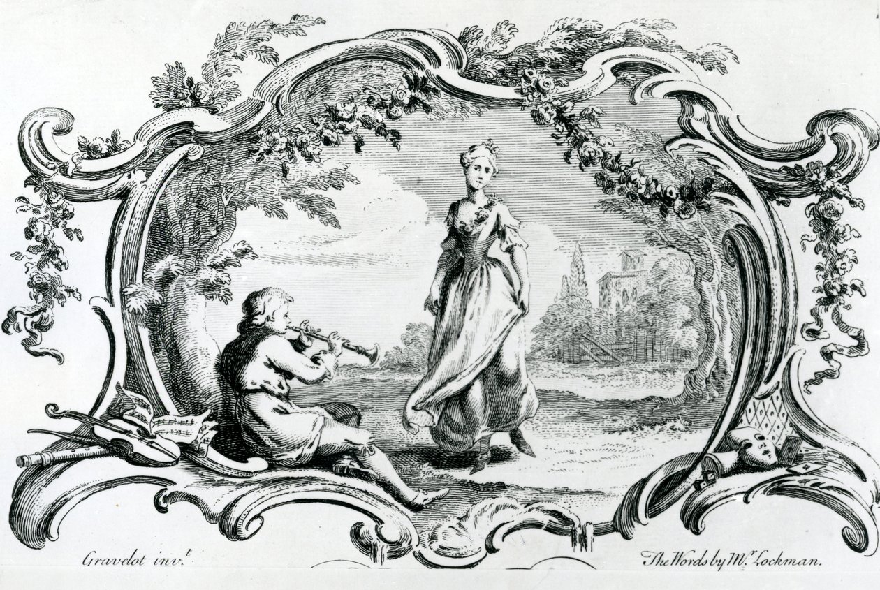 Fuvolaművész és nő alkotó: Hubert Francois Gravelot