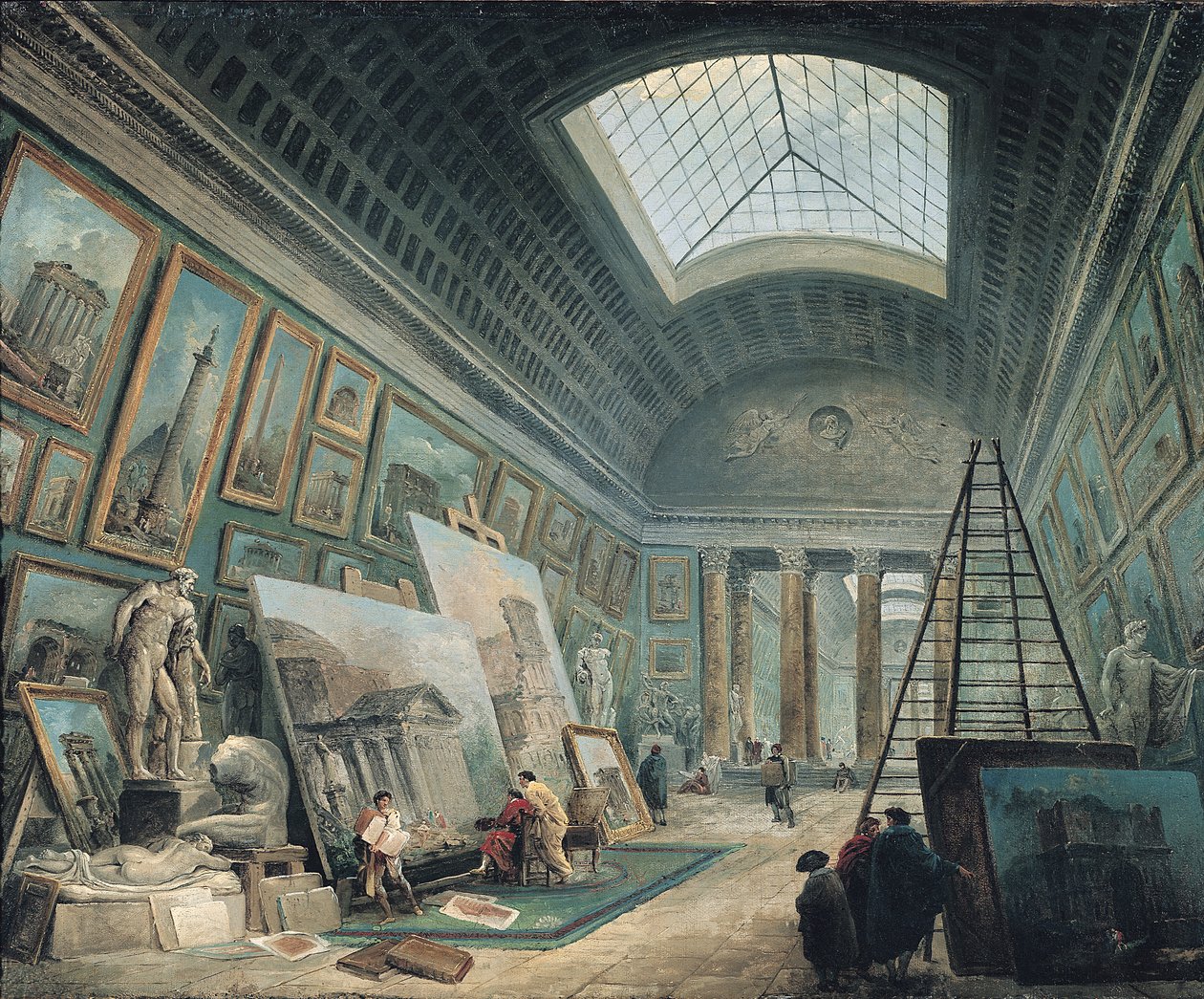 Múzeumgaléria ókori római művészettel, 1800 előtt alkotó: Hubert Robert