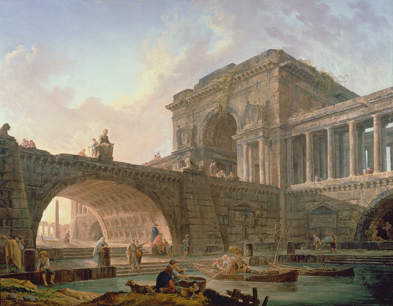 Építészeti capriccio alkotó: Hubert Robert