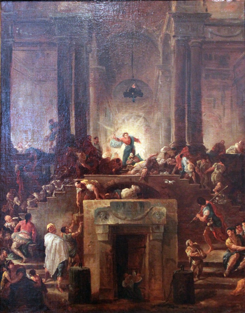 Krisztus kiűzi a pénzváltókat a templomból alkotó: Hubert Robert