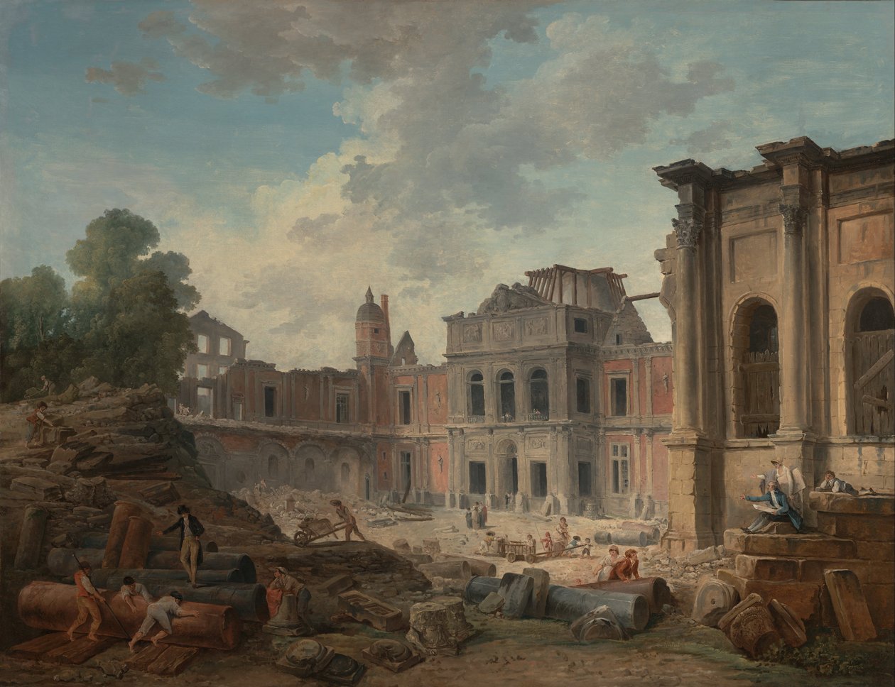 A meudoni kastély lebontása alkotó: Hubert Robert