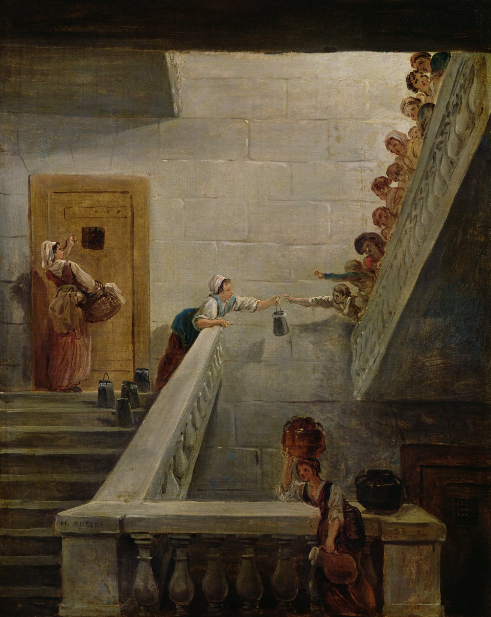 Tejosztás a St. Lazare börtönben, 1794 alkotó: Hubert Robert