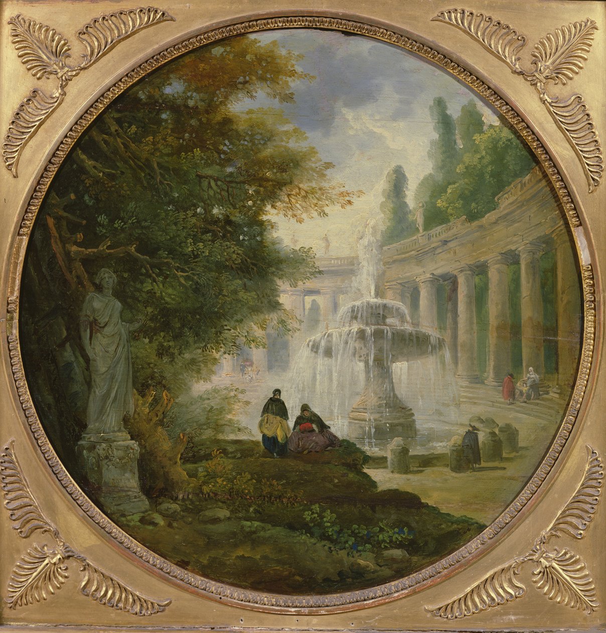 Szökőkút egy parkban, 1762-65 körül alkotó: Hubert Robert