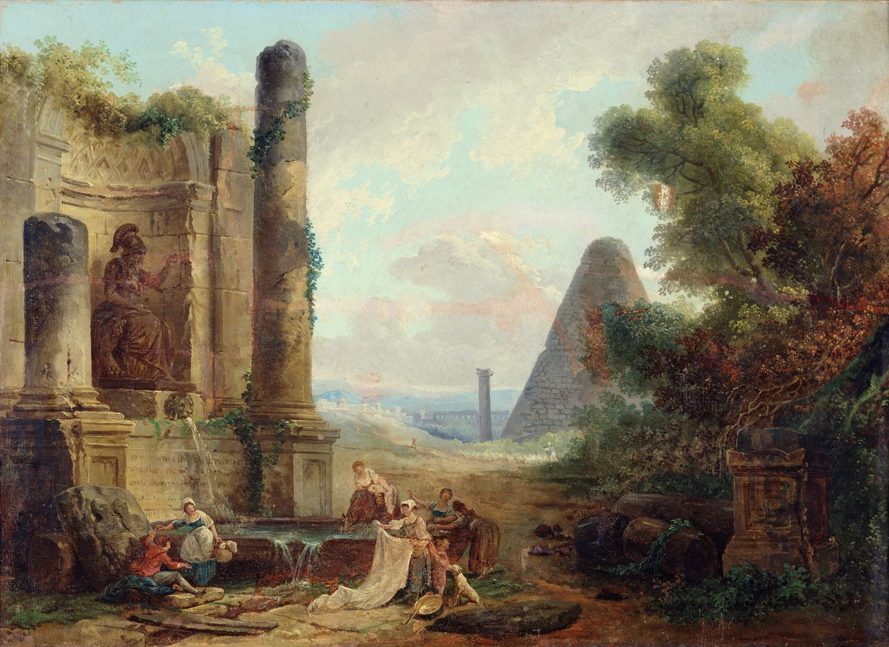 Minerva-kút, Róma, 1772 alkotó: Hubert Robert