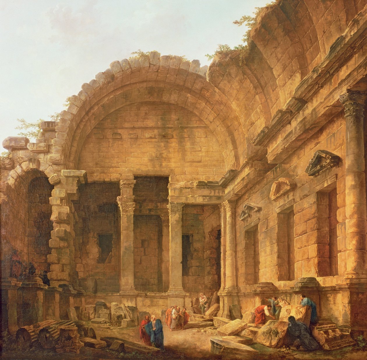 Diana templomának belseje Nimes-ben, 1787 alkotó: Hubert Robert