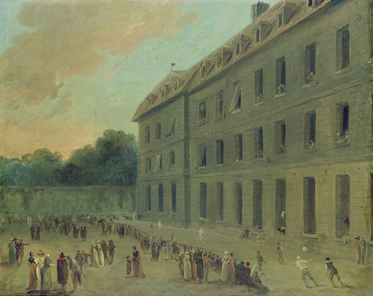 Szabadidő a Saint-Lazare börtönben alkotó: Hubert Robert