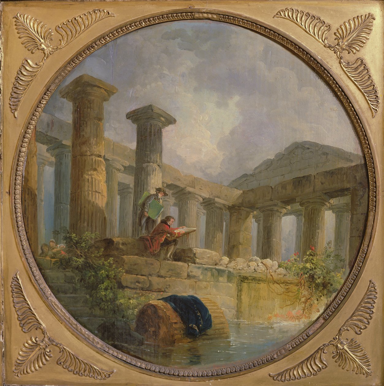 Paestumot utánzó templom romjai, 1760 körül alkotó: Hubert Robert