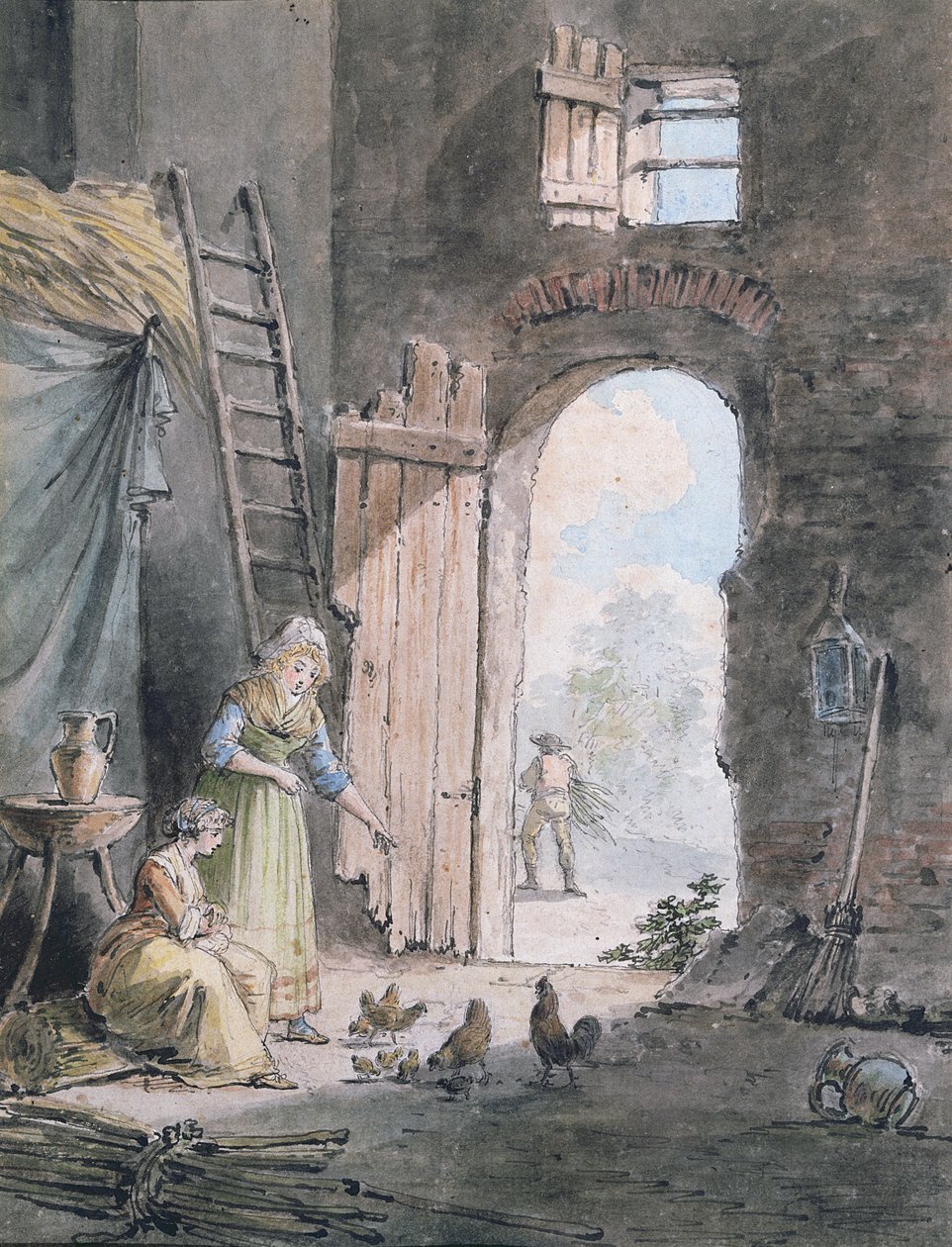 Vidéki Család alkotó: Hubert Robert