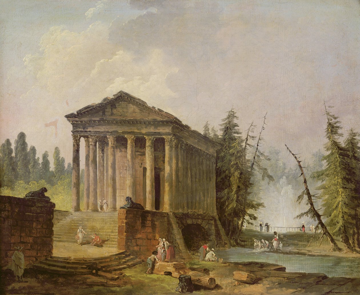 Az ókori templom alkotó: Hubert Robert