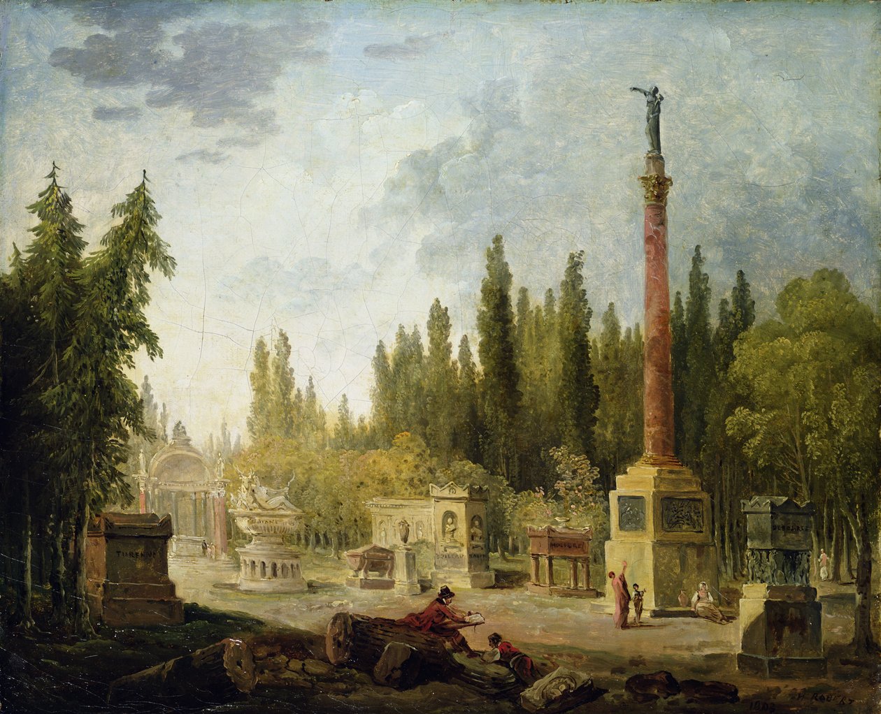 A Musee des Monuments Francais kertje, 1795-1808 alkotó: Hubert Robert