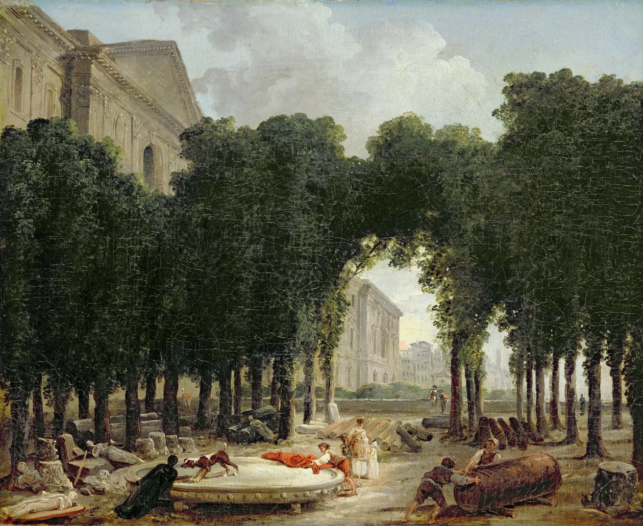 A Louvre és az Infanta kertjei, 1798 alkotó: Hubert Robert