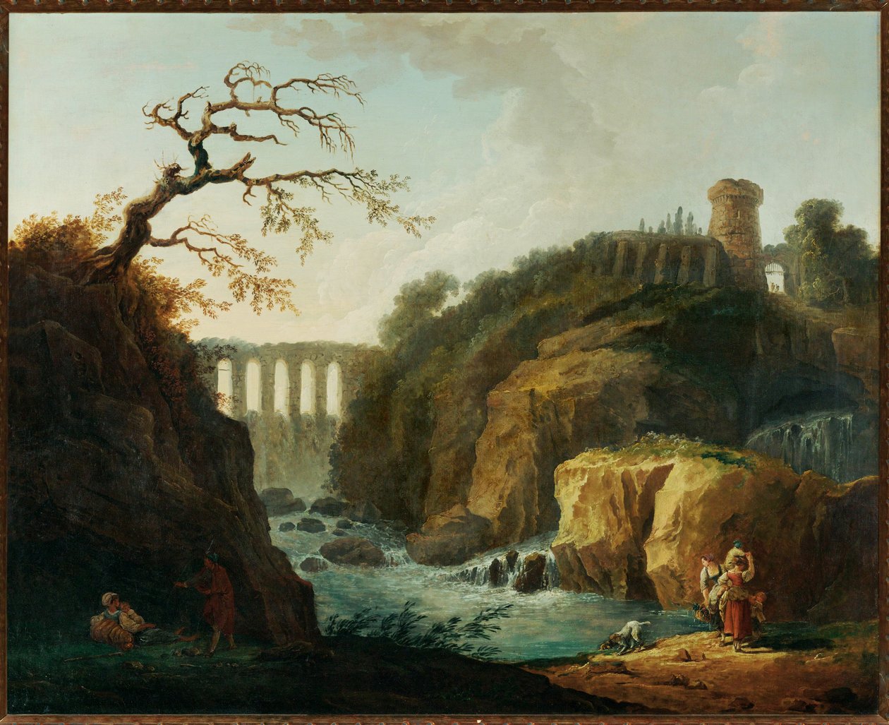 Paysage avec aqueduc et torrent - Tájkép vízvezetékkel és patakkal ... alkotó: Hubert (circle of) Robert