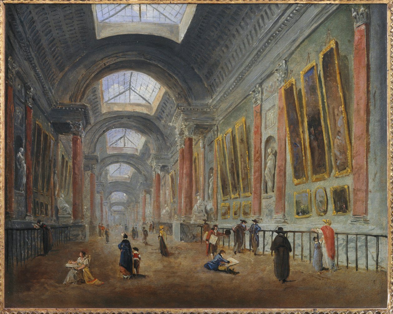 A Grande Galerie du Louvre felújítási projektje, ... alkotó: Hubert (circle of) Robert