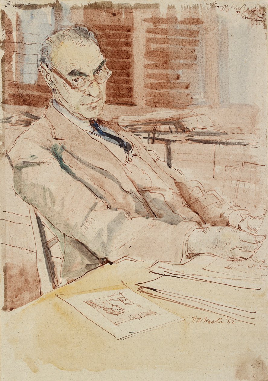 Sir Karl Theodore Parker portréja, CBE, 1952 alkotó: Hubert Andrew Freeth