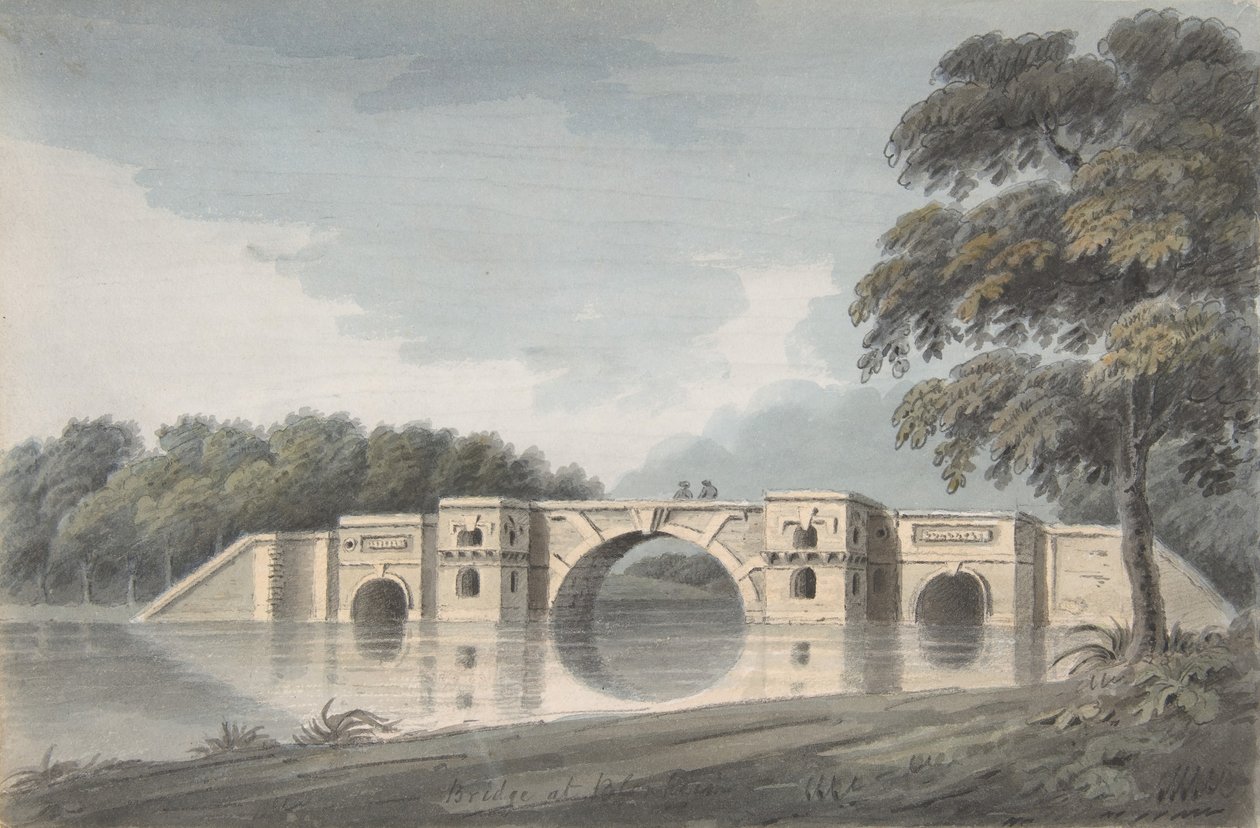 Híd a Blenheim-palotánál, a yorki katedrális hátoldalán, 18-19. század. alkotó: Hubert Cornish