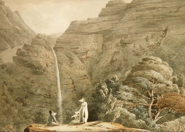 A szürkehályog meglátogatása Dol-y-Melynenben, Dolgelly közelében, Walesben (ceruza és akvarell) alkotó: Hubert Cornish