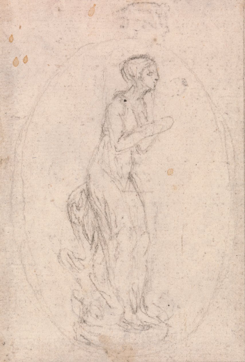 Tervezés medálhoz: Női figura alkotó: Hubert Francois Gravelot