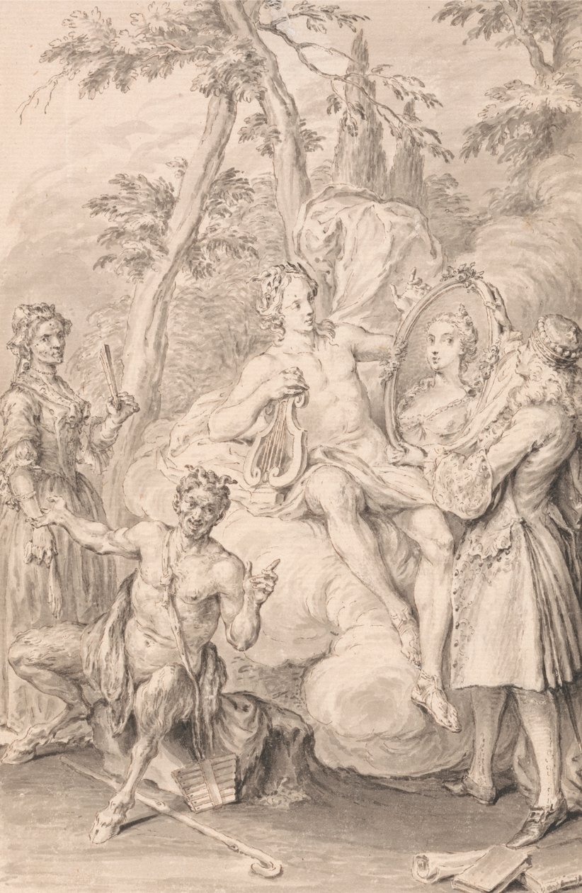 Rajz előlaphoz: "A pirítós" alkotó: Hubert Francois Gravelot