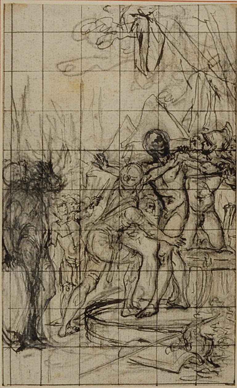 Nagyított tanulmány egy illusztrációhoz Tacitus "Tiberius, avagy az Évkönyvek hat első könyve", 1. könyv, 1. kötet. alkotó: Hubert Francois Gravelot