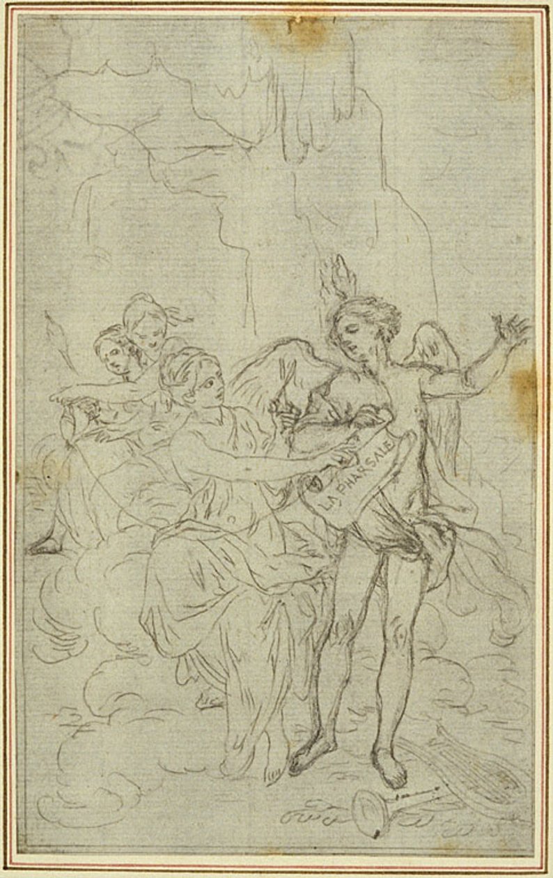 Tanulmány: Lucain "La Pharsale" című művéhez készült vignetta-előkép. alkotó: Hubert Francois Gravelot