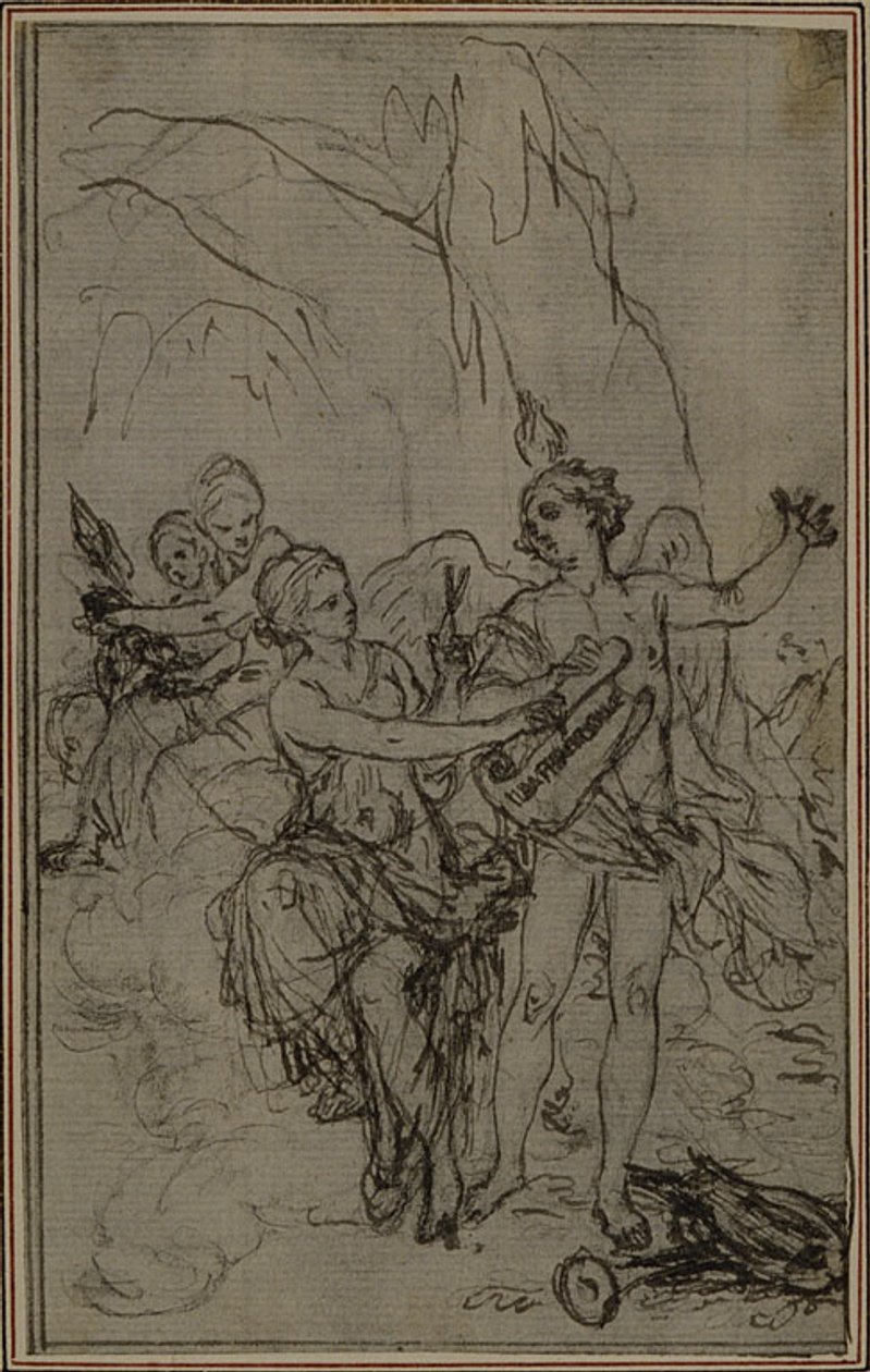 Tanulmány: Lucain "La Pharsale" című művéhez készült vignetta-előkép. alkotó: Hubert Francois Gravelot