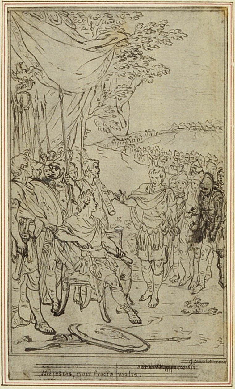Tanulmány Lucain "La Pharsale" című művéhez, IV. ének alkotó: Hubert Francois Gravelot