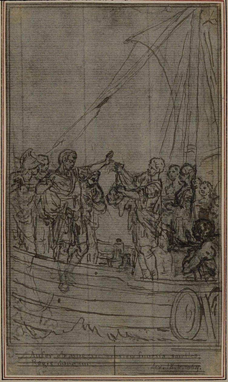 Tanulmány Lucain "La Pharsale", IX. énekéhez alkotó: Hubert Francois Gravelot