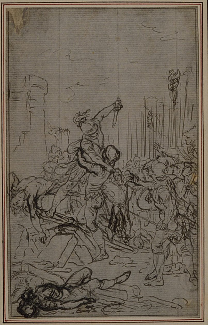 Tanulmány Lucain "La Pharsale", VI. énekéhez alkotó: Hubert Francois Gravelot