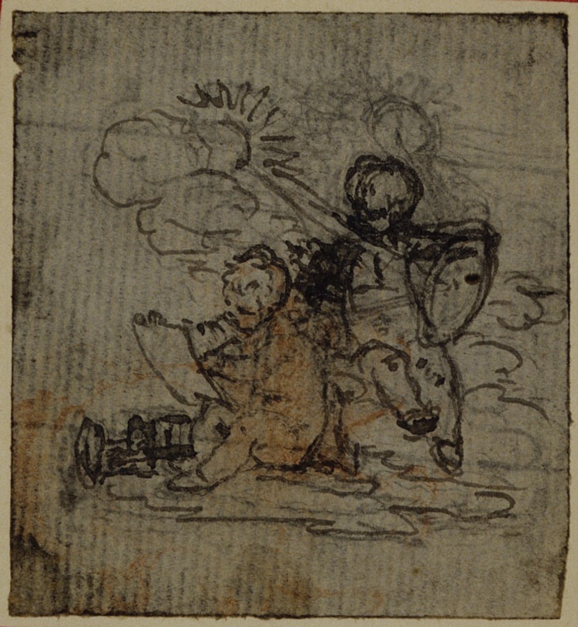 Tanulmány a Tacitus "Tiberius, avagy az Évkönyvek hat első könyve", 1. kötetének vignetta-előzéklapjához. alkotó: Hubert Francois Gravelot