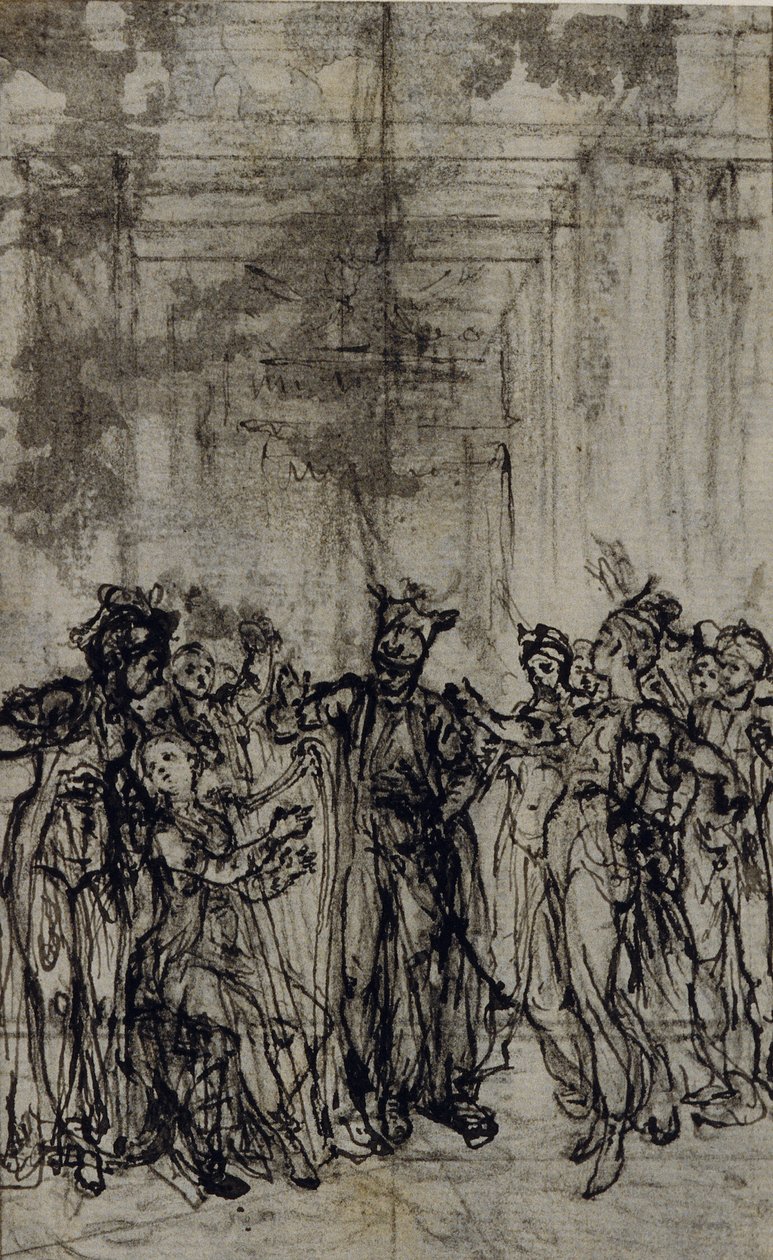Tanulmány Jean François Marmontel "Contes Moraux" című művének vignettájához alkotó: Hubert Francois Gravelot