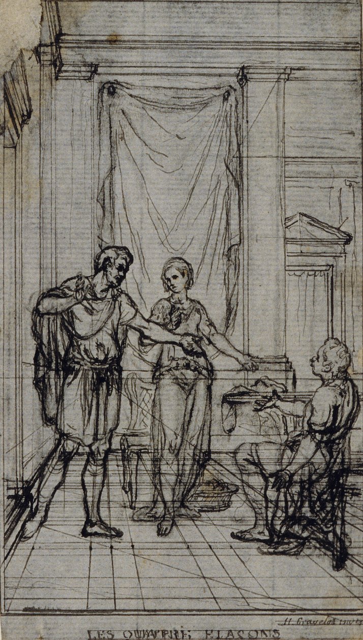 Tanulmány Jean François Marmontel "Contes Moraux" című művének vignettájához alkotó: Hubert Francois Gravelot