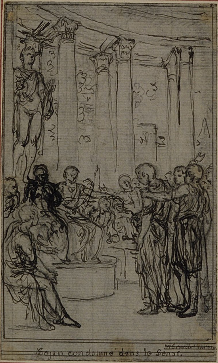 Tanulmány egy illusztrációhoz Tacitus "Tiberius, avagy az Évkönyvek hat első könyve", V. könyv, 3. kötet, 1. tanulmány. alkotó: Hubert Francois Gravelot