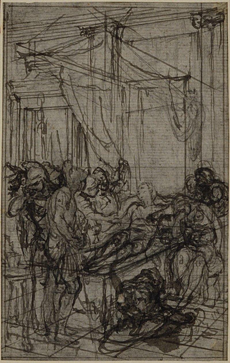 Tanulmány egy illusztrációhoz Tacitus "Tiberius, avagy az Évkönyvek hat első könyve" II. könyv, 1. kötet. alkotó: Hubert Francois Gravelot