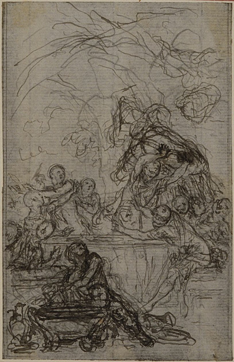Tanulmány egy illusztrációhoz Tacitus "Tiberius, avagy az Évkönyvek hat első könyve", IV. könyv, 2. kötet, 1. tanulmány. alkotó: Hubert Francois Gravelot