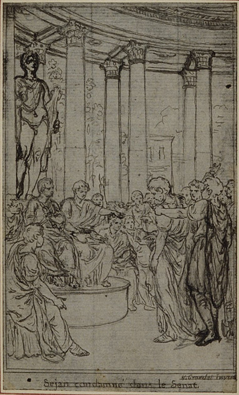 Tanulmány egy illusztrációhoz Tacitus "Tiberius, avagy az Évkönyvek hat első könyve", V. könyv, 3. kötet, 2. tanulmány. alkotó: Hubert Francois Gravelot