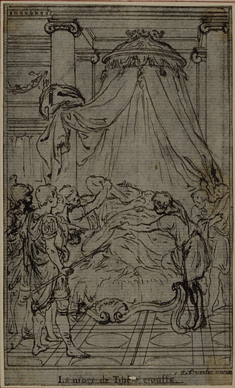 Tanulmány egy illusztrációhoz Tacitus "Tiberius, avagy az Évkönyvek hat első könyve", VI. könyv, 3. kötet, Zárótanulmány alkotó: Hubert Francois Gravelot