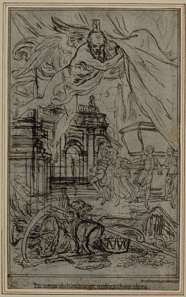 Tanulmány Lucretius "De la Nature des Choses" című művének III. könyvéhez készült vignetta-előképhez. alkotó: Hubert Francois Gravelot