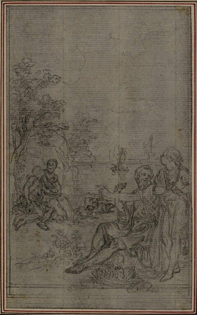 Tanulmány Lucretius "De la Nature des Choses" című művének vignettájához, II. kötet, IV. könyv alkotó: Hubert Francois Gravelot