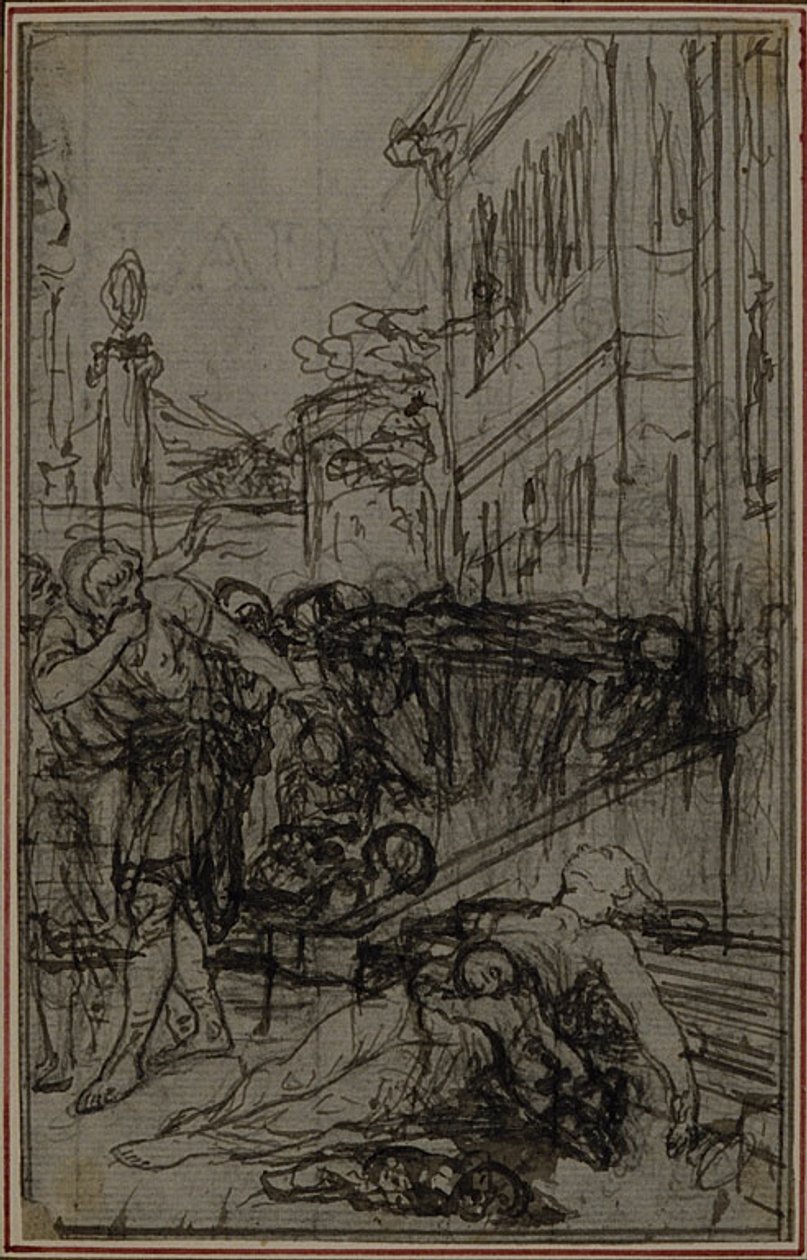 Tanulmány Lucretius "De la Nature des Choses" című művének vignettájához, II. kötet, VI. könyv alkotó: Hubert Francois Gravelot